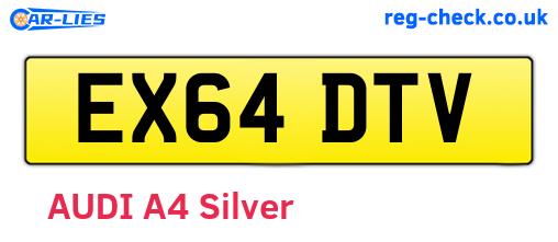 EX64DTV are the vehicle registration plates.