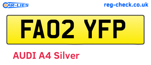 FA02YFP are the vehicle registration plates.