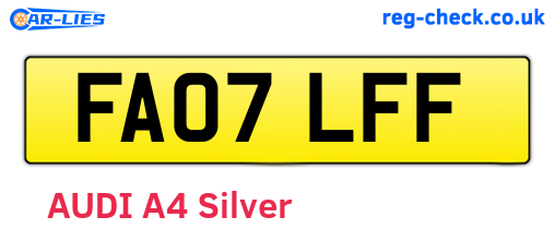 FA07LFF are the vehicle registration plates.