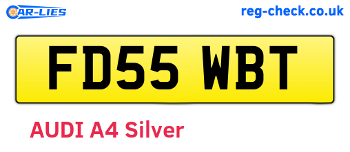 FD55WBT are the vehicle registration plates.