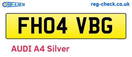 FH04VBG are the vehicle registration plates.