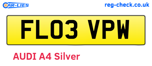 FL03VPW are the vehicle registration plates.