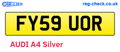 FY59UOR are the vehicle registration plates.