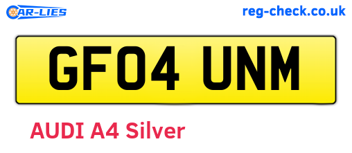 GF04UNM are the vehicle registration plates.