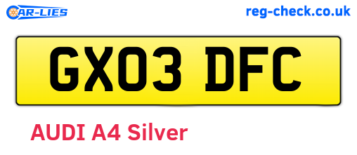 GX03DFC are the vehicle registration plates.