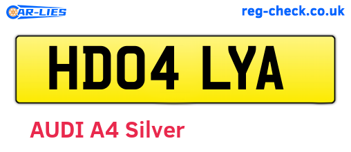 HD04LYA are the vehicle registration plates.