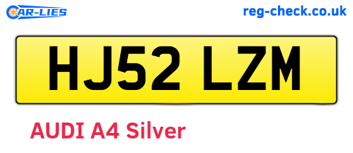 HJ52LZM are the vehicle registration plates.
