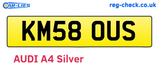 KM58OUS are the vehicle registration plates.
