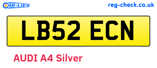LB52ECN are the vehicle registration plates.