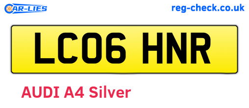 LC06HNR are the vehicle registration plates.