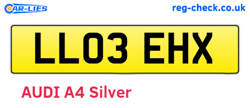 LL03EHX are the vehicle registration plates.