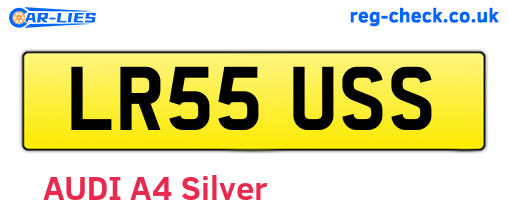 LR55USS are the vehicle registration plates.
