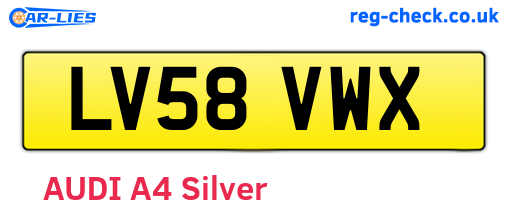 LV58VWX are the vehicle registration plates.