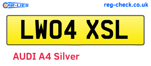 LW04XSL are the vehicle registration plates.