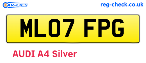 ML07FPG are the vehicle registration plates.