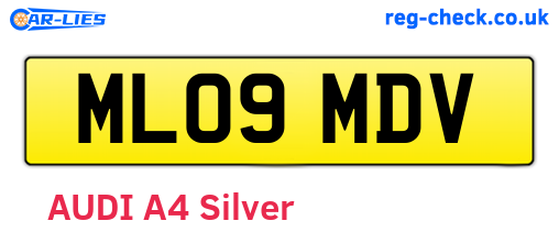 ML09MDV are the vehicle registration plates.