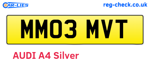 MM03MVT are the vehicle registration plates.