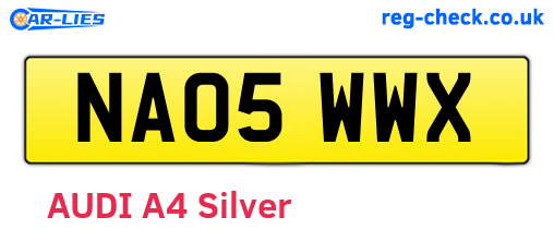 NA05WWX are the vehicle registration plates.