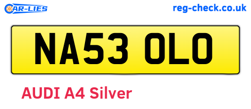 NA53OLO are the vehicle registration plates.