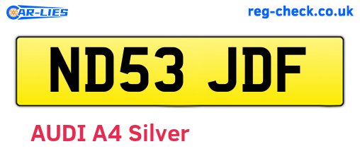 ND53JDF are the vehicle registration plates.