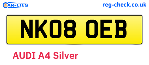 NK08OEB are the vehicle registration plates.