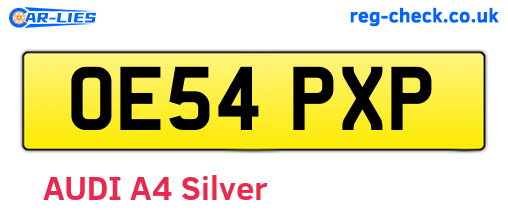 OE54PXP are the vehicle registration plates.