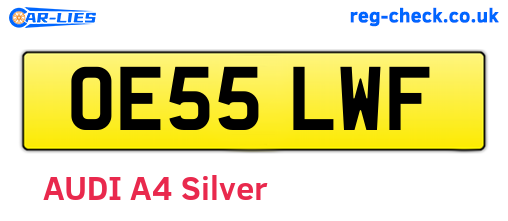 OE55LWF are the vehicle registration plates.