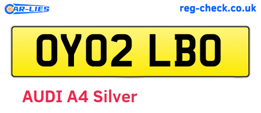OY02LBO are the vehicle registration plates.