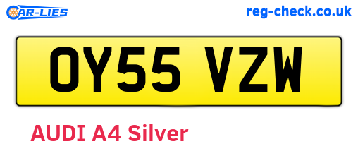OY55VZW are the vehicle registration plates.