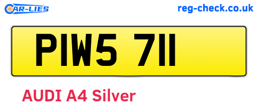 PIW5711 are the vehicle registration plates.