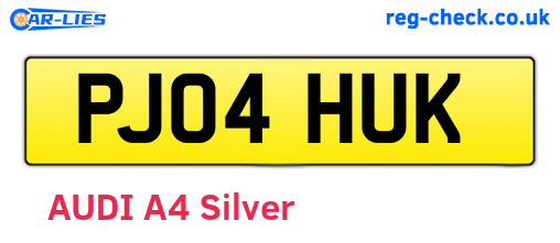 PJ04HUK are the vehicle registration plates.