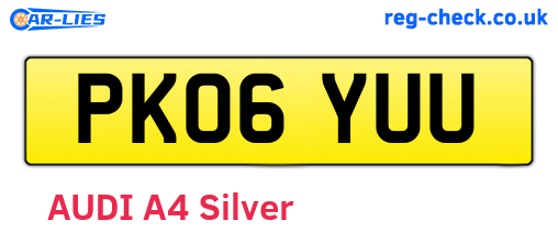 PK06YUU are the vehicle registration plates.