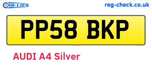 PP58BKP are the vehicle registration plates.