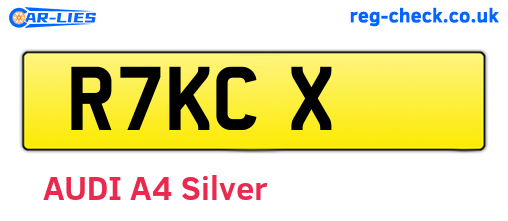 R7KCX are the vehicle registration plates.