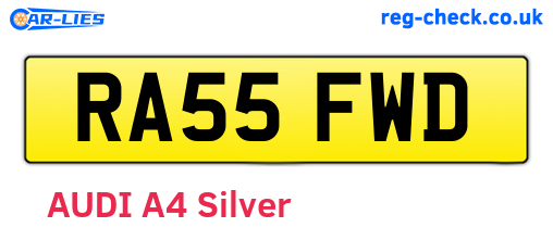 RA55FWD are the vehicle registration plates.