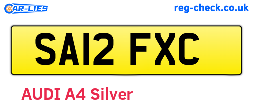 SA12FXC are the vehicle registration plates.