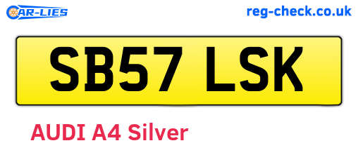 SB57LSK are the vehicle registration plates.