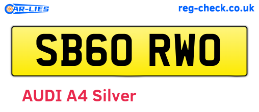 SB60RWO are the vehicle registration plates.