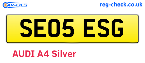 SE05ESG are the vehicle registration plates.
