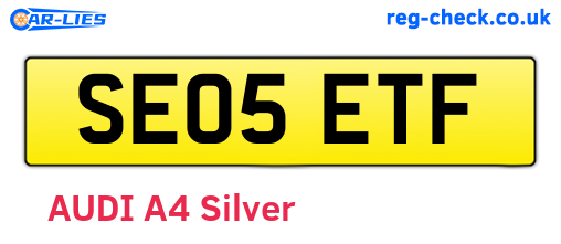 SE05ETF are the vehicle registration plates.