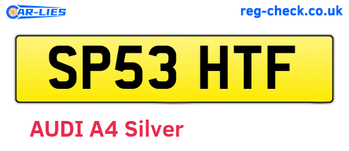 SP53HTF are the vehicle registration plates.