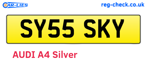 SY55SKY are the vehicle registration plates.