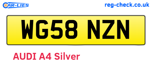 WG58NZN are the vehicle registration plates.