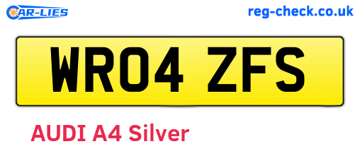 WR04ZFS are the vehicle registration plates.