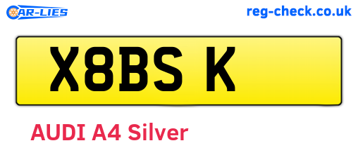 X8BSK are the vehicle registration plates.