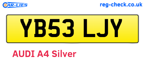 YB53LJY are the vehicle registration plates.