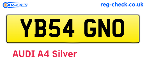 YB54GNO are the vehicle registration plates.