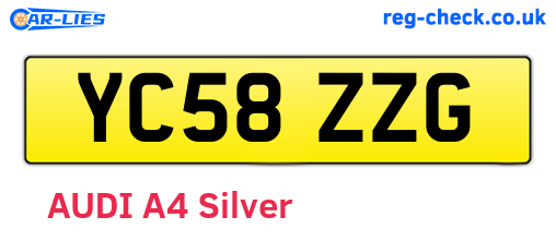 YC58ZZG are the vehicle registration plates.