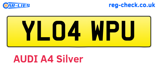 YL04WPU are the vehicle registration plates.