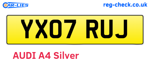 YX07RUJ are the vehicle registration plates.